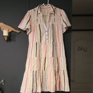 Anthropologie Pastel Striped Midi Dress